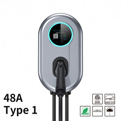 LCD 스크린 앱 와이파이 / 블루투스 11.52 KW 종류 1 EV 가정용 충전기와 48A 뒷 판넬 EV 충전기 정거장